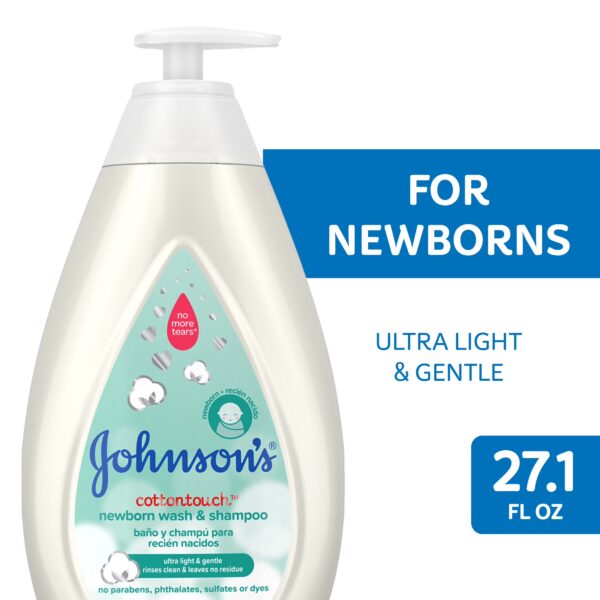 Johnson's Cotton Touch Newborn Wash & Shampoo 400ml - Image 3