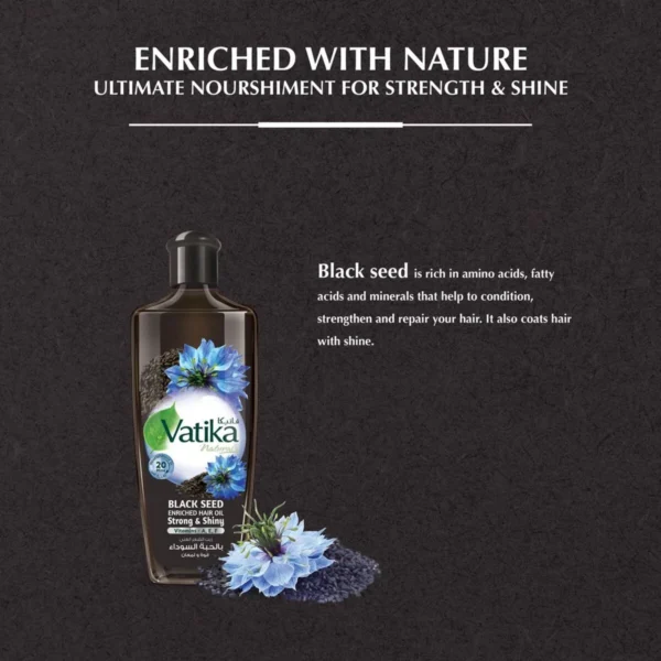 Vatika Naturals Black Seed Enriched Hair Oil 200ml - Image 2