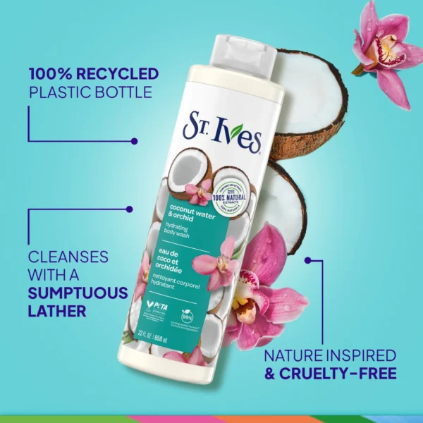 St Ives Coconut Water & Orchid Body Wash 650ml - Image 4