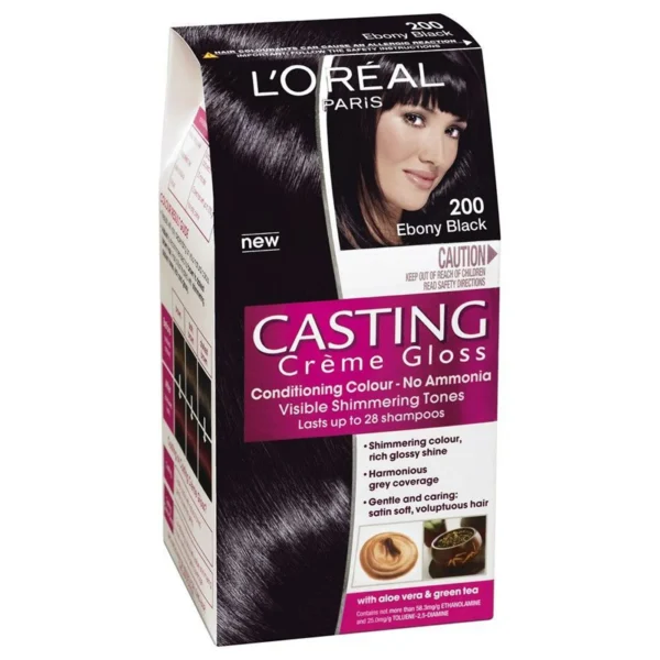Loreal Casting Cream Gloss Hair Color - Deep Black 200 - Image 4