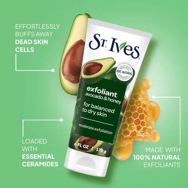 St. Ives Exfoliant Avocado and Honey for Balanced to Dry Skin 170g - Image 3
