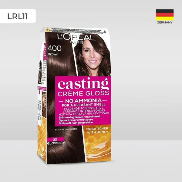 Loreal Casting Cream Gloss Hair Color - Braz Brown 400 - Image 3