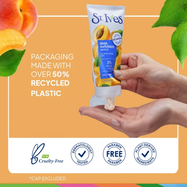 St. Ives BHA Face Exfoliant Apricot Facial Exfoliator for Acne Prone Skin 170g - Image 3