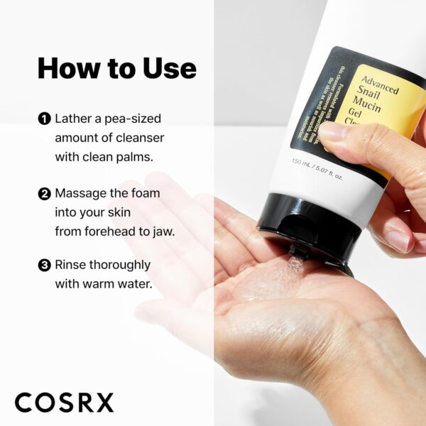 Cosrx Advanced Snail Mucin Gel Cleanser 150ml - Image 4
