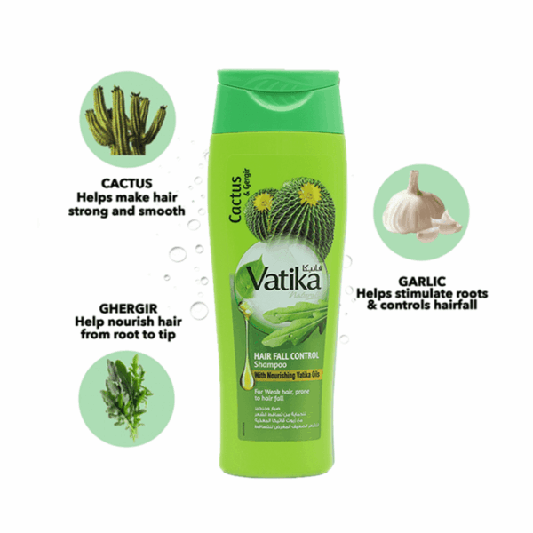 Vatika Cactus & Gergir Hair Fall Control Shampoo 400ml - Image 3