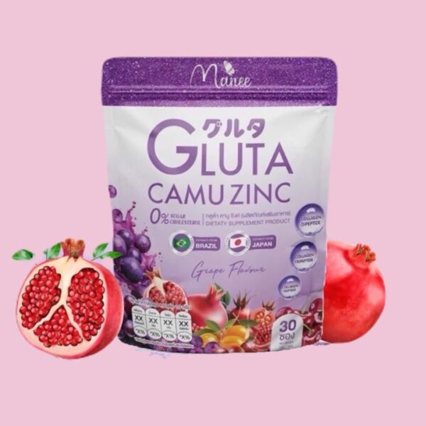 Manee Gluta Camu Zinc – 30 Pieces Glutathione, Camu Camu, and Zinc Supplement for Skin Health  (Thailand) - Image 2