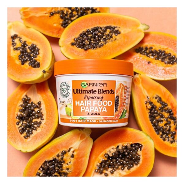 Garnier Ultimate Blends Papaya 3 in 1 Hair Mask 390ml - Image 2