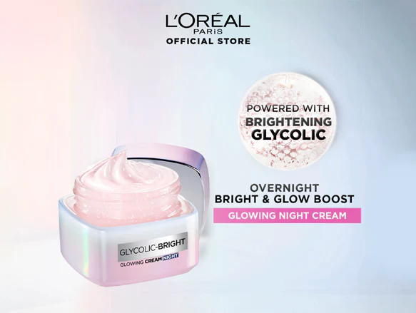 Loreal Glycolic Bright Glowing Night Cream 50ml - Image 4