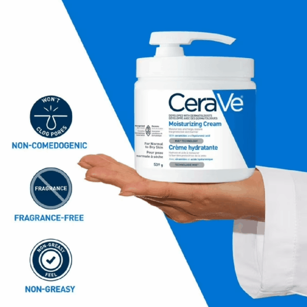 Cerave Moisturizing Cream for Normal to Dry Skin 453g - Image 4