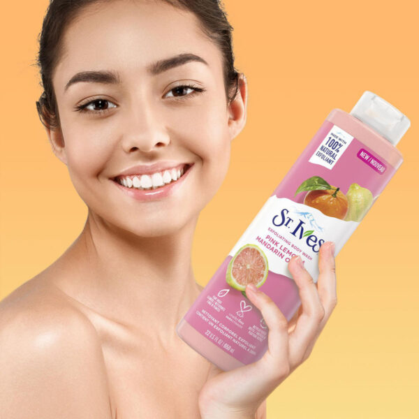 St. Ives Exfoliating Body Wash Pink Lemon & Mandarin Orange 650ml - Image 3
