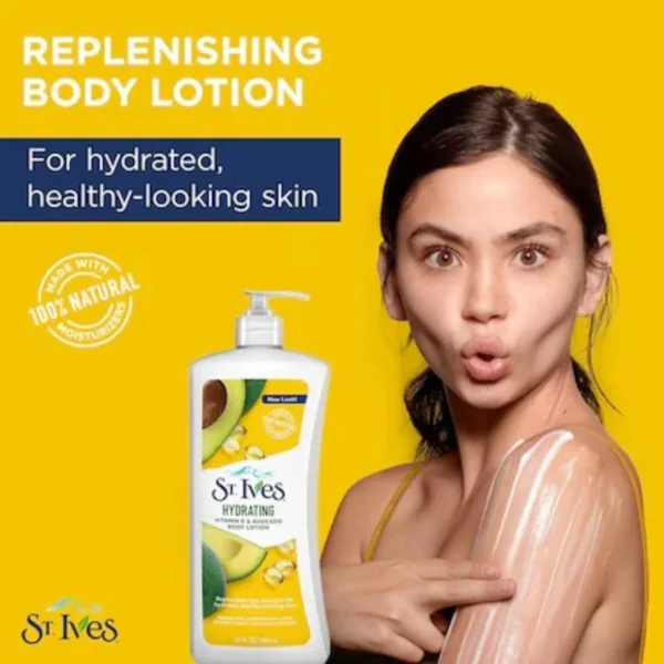 St. Ives Hydrating Vitamin E and Avocado Body Lotion 621ml - Image 3