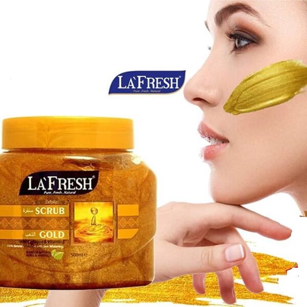 La’Fresh Gold Face & Body Scrub 500ml - Image 3