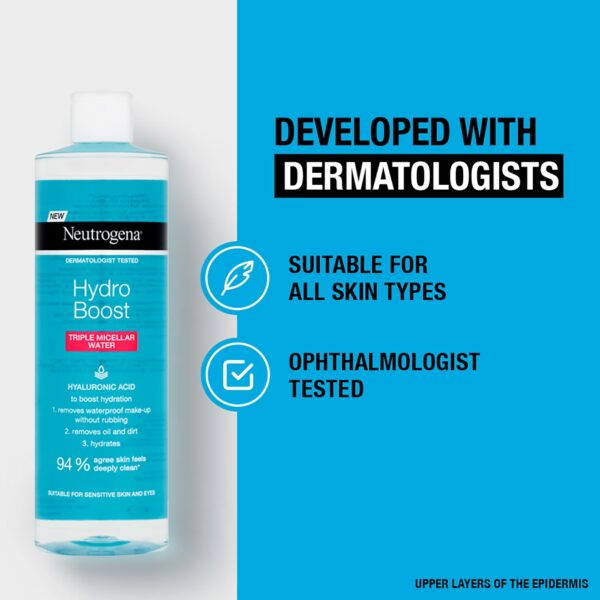 Neutrogena hydro boost Triple micellar water hyaluronic acid 400ml - Image 4