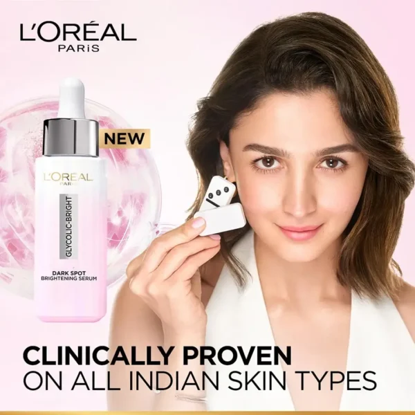 L'Oreal Paris Glycolic Bright Dark Spot Brightening Serum with 8% Melasyl + Glycolic + Niacinamide 30ml - Image 2