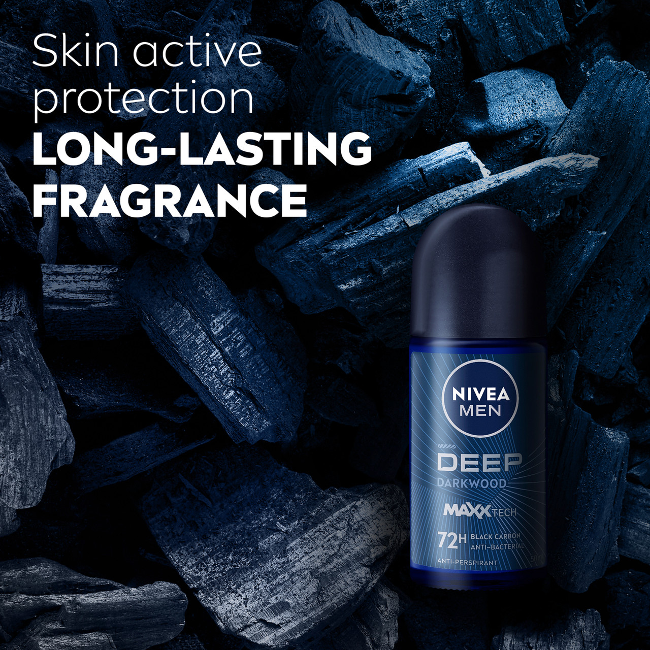 Nivea Men Deep Dark Wood Men Roll On 50ml - Image 3