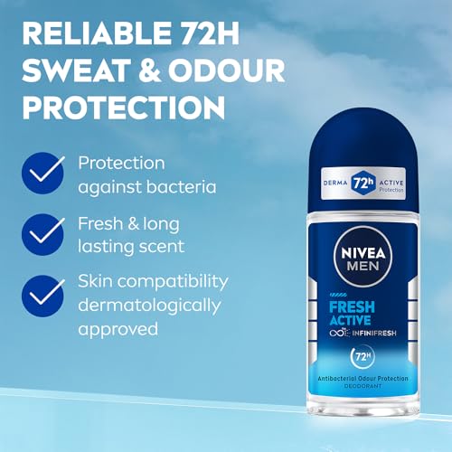 Nivea Men - Fresh Active 72H Anti-Perspirant Roll On - 50ML - Image 2