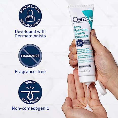 CeraVe Acne Foaming Cream Cleanser 150ml - Image 5