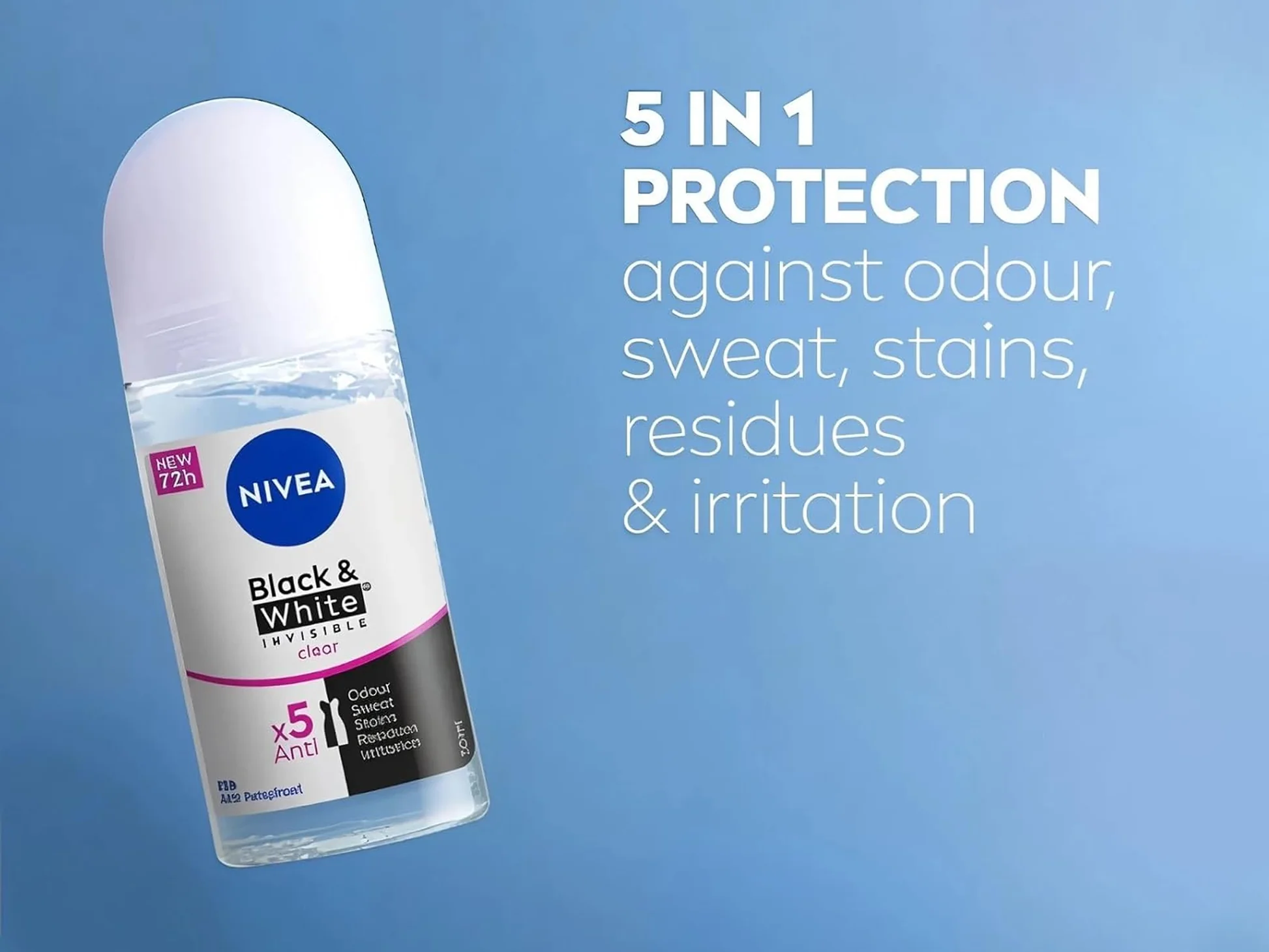 Nivea - Black & White Invisible Clear 72H Anti-Perspirant Roll On - Image 4