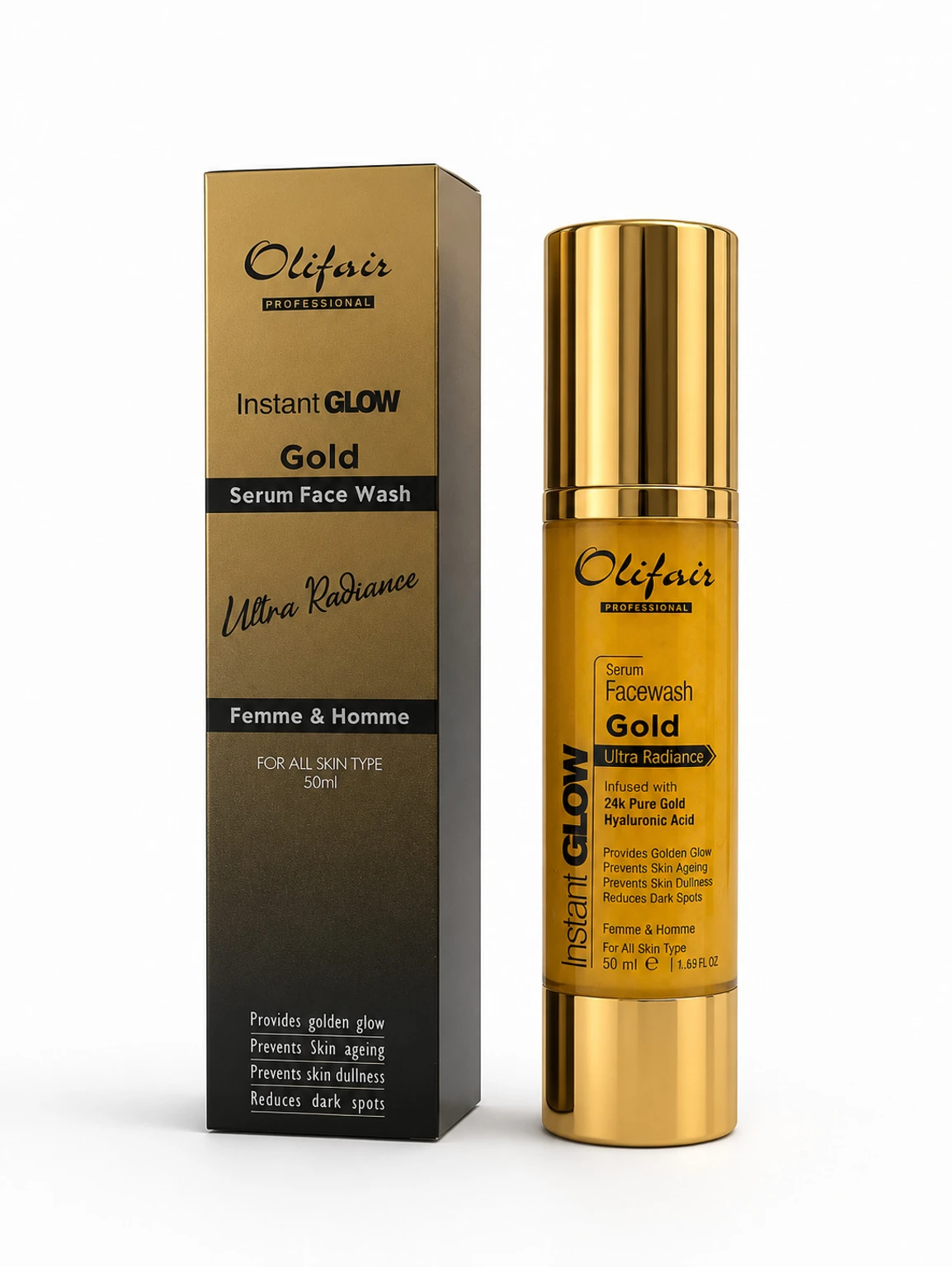 Olifair instant glow gold serum face wash Face Wash (50 ml)