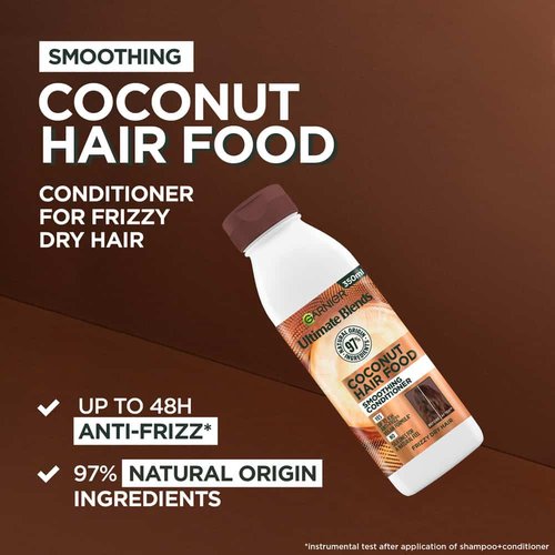 GARNIER Ultimate Blends Smoothing Hair Food Coconut conditioner - 350 ml - Image 3