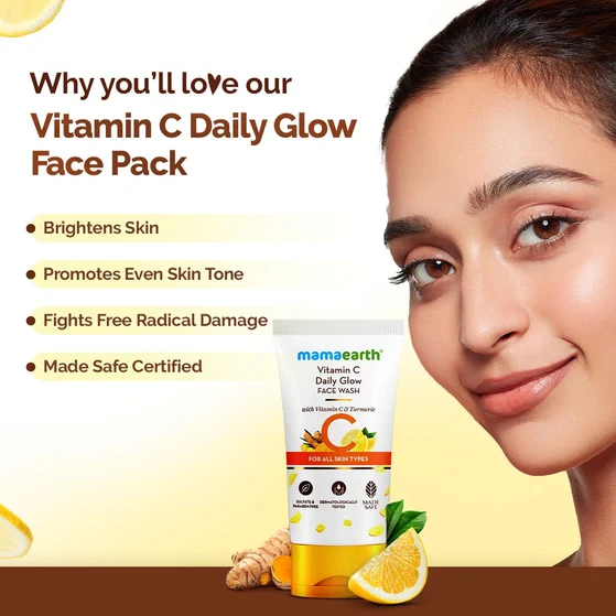 Mamaearth Vitamin C Daily Glow Face Wash 100ml - Image 3