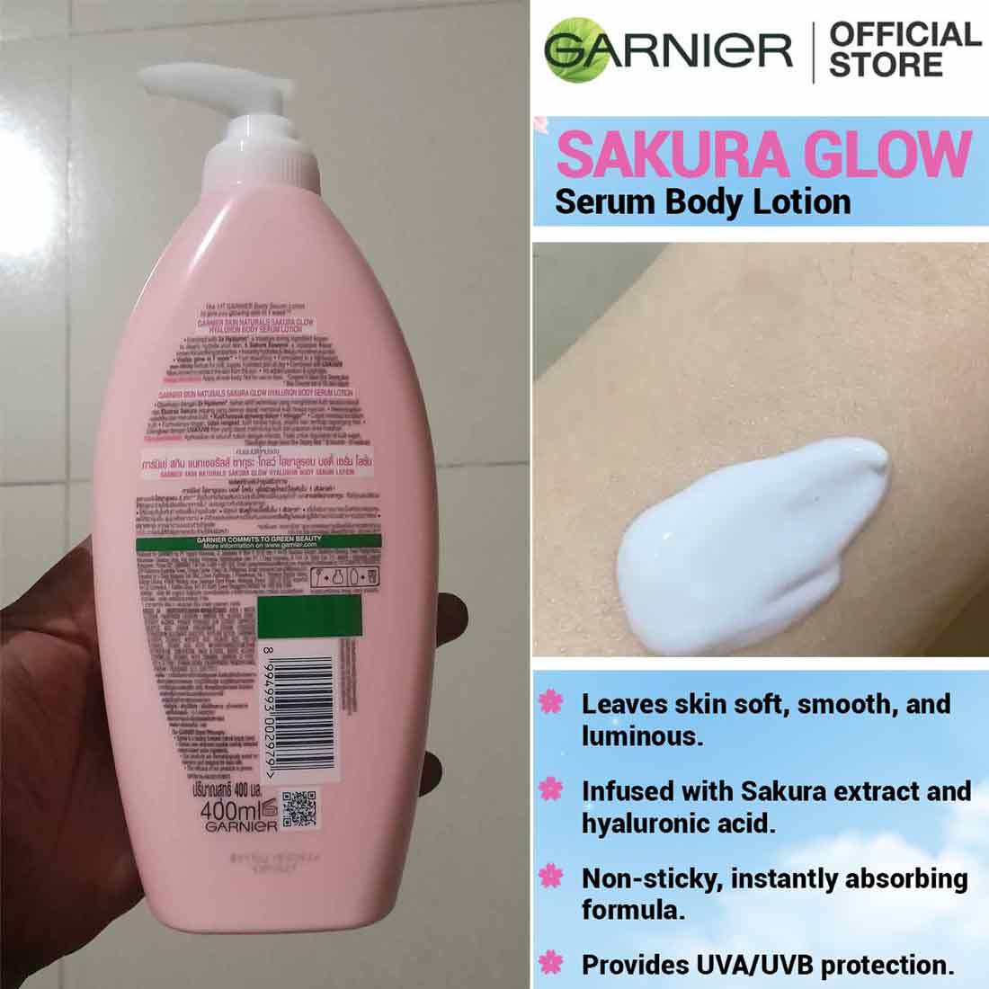 Garnier Sakura Glow Body Serum Lotion 400ml - Image 3