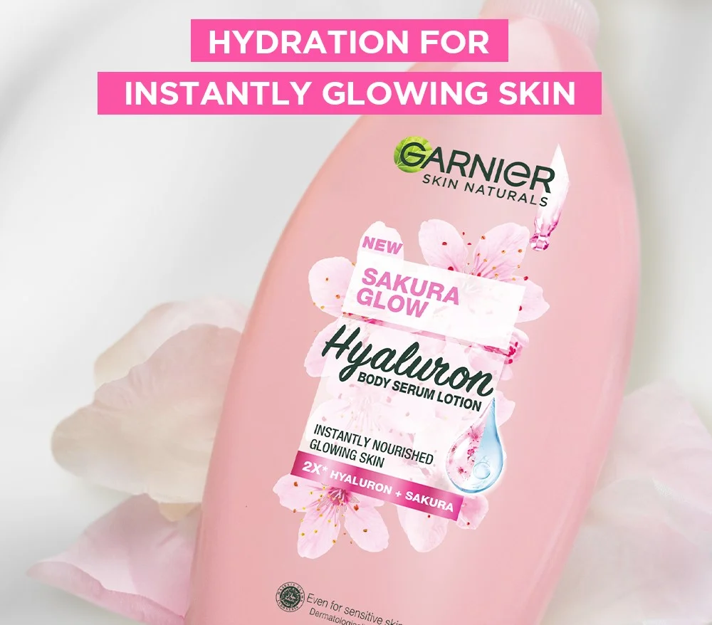 Garnier Sakura Glow Body Serum Lotion 400ml - Image 2
