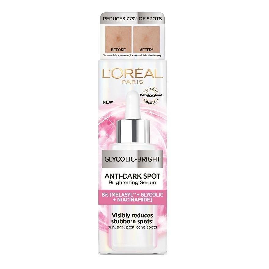 L'Oreal Paris Glycolic Bright Dark Spot Brightening Serum with 8% Melasyl + Glycolic + Niacinamide 30ml