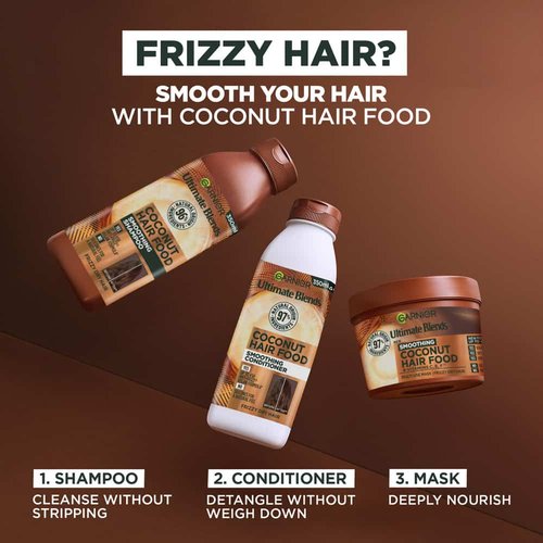 GARNIER Ultimate Blends Smoothing Hair Food Coconut conditioner - 350 ml - Image 5